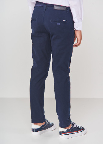Темно-синие кэжуал демисезонные брюки зауженные Redpolo