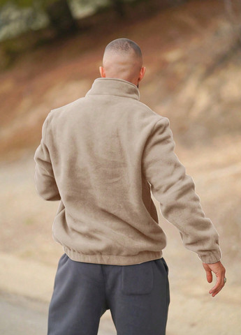 Бежевый свитшот SHEIN однотонный без декора (337991647)