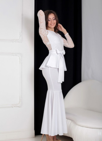 Белое кэжуал женское платье adelis белый Podium однотонное