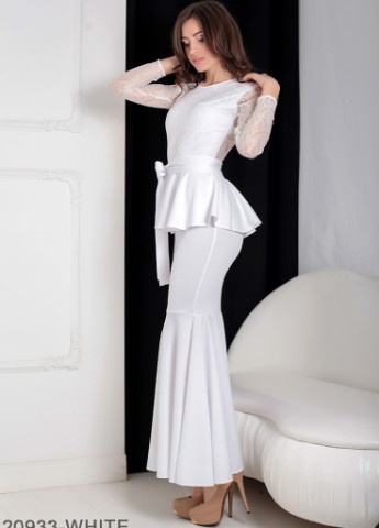 Белое кэжуал женское платье adelis белый Podium однотонное