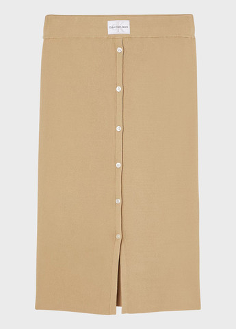 Бежевая кэжуал однотонная юбка Calvin Klein Jeans карандаш