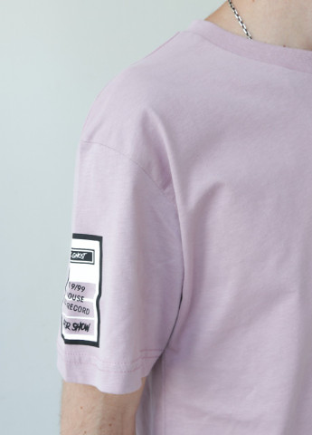 Розовая футболка мужская розовая с принтом на спине MCS Свободная