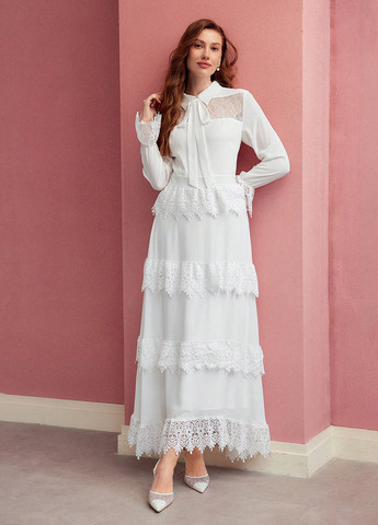 Білий святковий сукня а-силует SHEIN однотонна