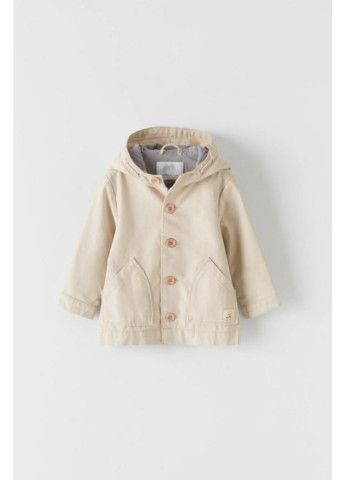 Молочная демисезонная легкая куртка парка для мальчика Zara