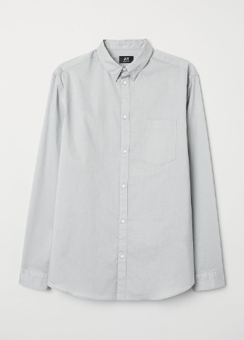 Серая кэжуал рубашка однотонная H&M