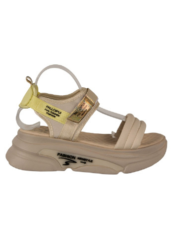 Бежевые женские босоножки 198348 Pino Dangio на липучке