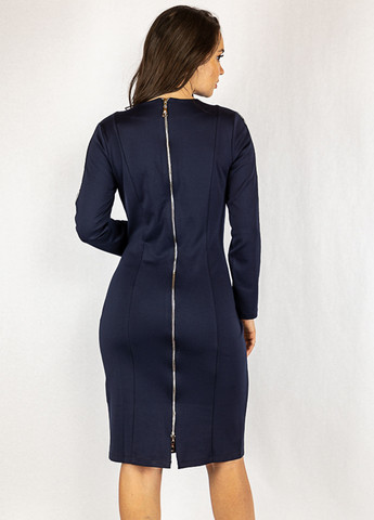 Темно-синее кэжуал платье футляр Time of Style однотонное