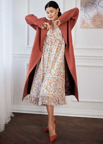 Рожеве демісезонне Пальто двобортне MiNiMax