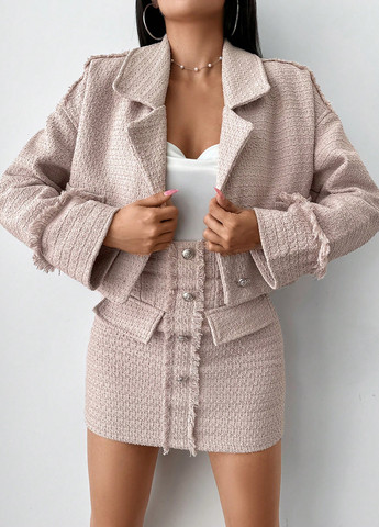 Светло-бежевый женский жакет SHEIN однотонный - демисезонный