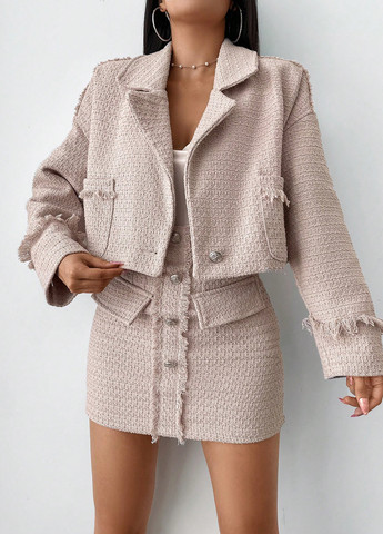 Светло-бежевый женский жакет SHEIN однотонный - демисезонный