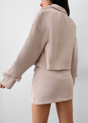 Светло-бежевый женский жакет SHEIN однотонный - демисезонный