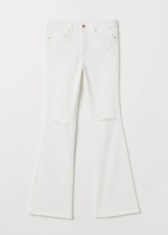 Джинси H&M однотонні білі джинсові трикотаж