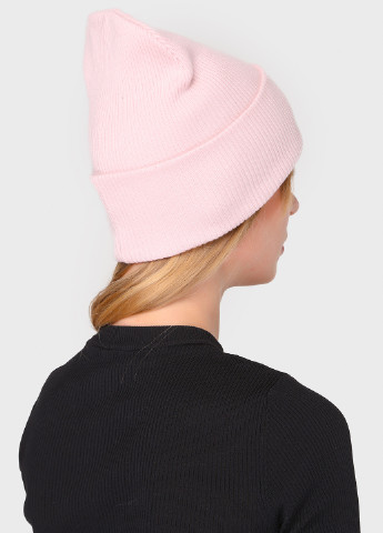 Качественная хлопковая осенняя женская шапка без подкладки 370048 Merlini Тандем бини однотонная светло-розовая кэжуал хлопок