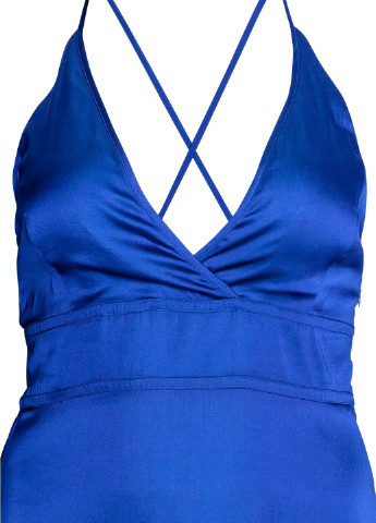 Синее кэжуал платье H&M однотонное