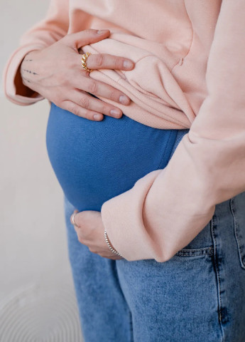 Джинсы Mom's для беременных голубые с трикотажным бандажиком на животик очень комфортные To Be - (252567258)