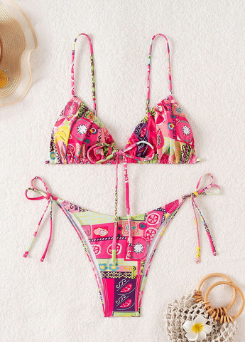 Комбинированный летний купальник (лиф, трусики) бикини, раздельный SHEIN