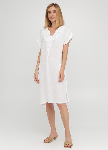 Белое кэжуал платье оверсайз Made in Italy однотонное