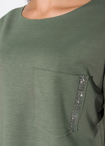 Оливковый демисезонный комплект (свитер, брюки) Time of Style