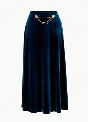 Морской волны вечерний, кэжуал однотонная юбка SHEIN клешированная