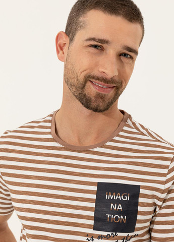 Темно-бежевая футболка Pierre Cardin