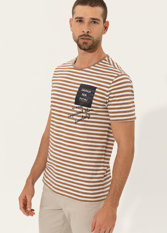 Темно-бежевая футболка Pierre Cardin