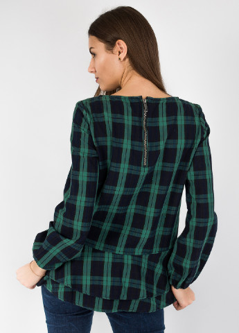 Зеленая демисезонная блуза с баской Gas