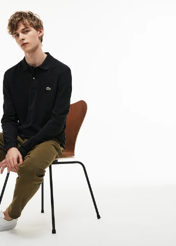 Темно-серая футболка-поло для мужчин Lacoste с логотипом