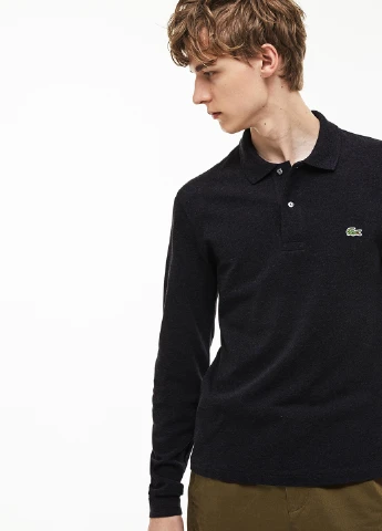 Темно-серая футболка-поло для мужчин Lacoste с логотипом