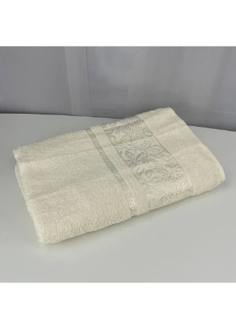 Полотенце банное махровое Febo Vip Cotton Botanik Турция 6379 молочное 70х140 см No Brand комбинированный