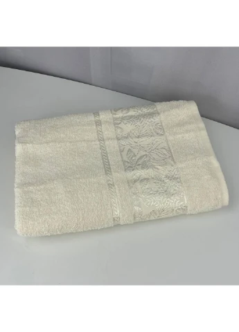 Полотенце банное махровое Febo Vip Cotton Botanik Турция 6379 молочное 70х140 см No Brand комбинированный