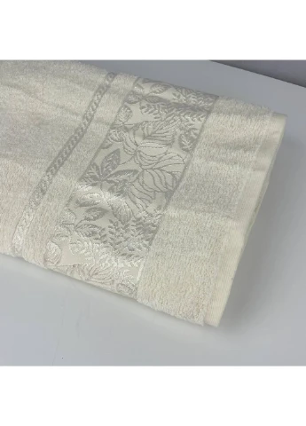 Полотенце банное махровое Febo Vip Cotton Botanik Турция 6379 молочное 70х140 см No Brand комбинированный