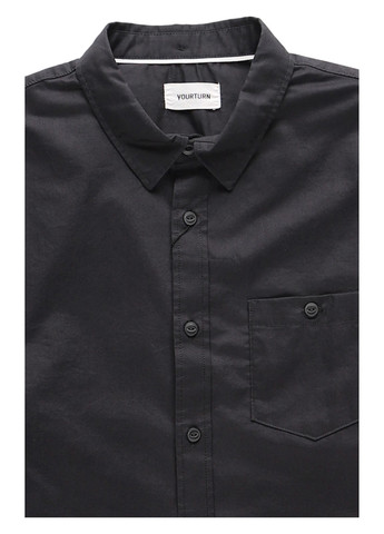 Черная кэжуал рубашка однотонная Yourturn
