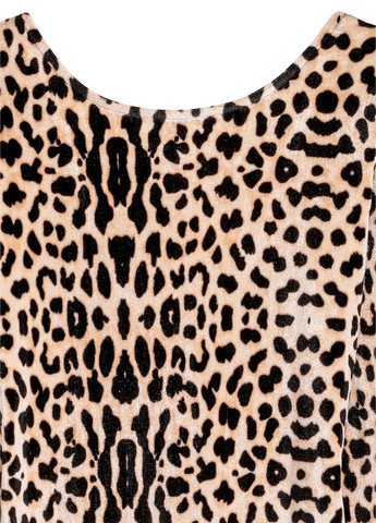Комбинезон H&M комбинезон-брюки леопардовый комбинированный кэжуал полиэстер, велюр