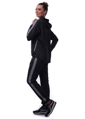 Костюм (худи, брюки) Alpama брючный однотонный тёмно-серый спортивный