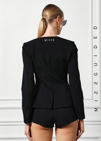 Черный женский жакет SHEIN однотонный - демисезонный