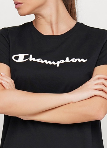 Черное спортивное платье платье-футболка Champion с логотипом