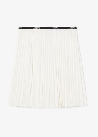Белая кэжуал с логотипом юбка Lacoste плиссе