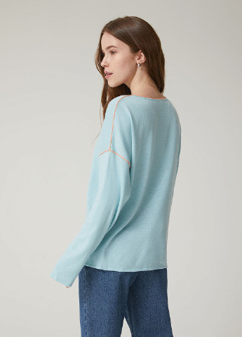 Голубой демисезонный джемпер пуловер SELA