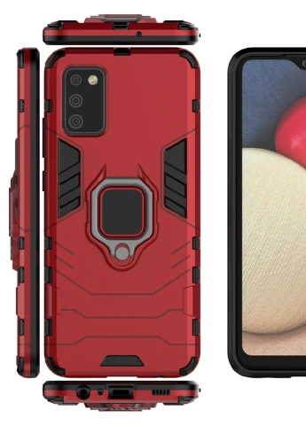 Ударостійкий чохол Transformer Ring for Magnet для Samsung Galaxy A02s Червоний / Dante Red (is_00000042910_1) Epik (238479748)