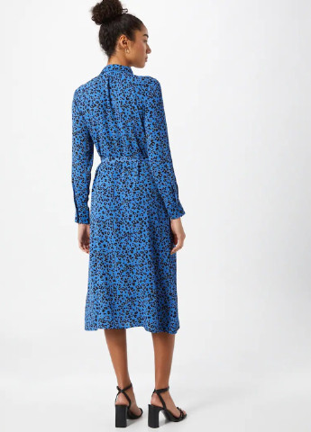 Голубое кэжуал платье рубашка Jacqueline de Yong леопардовый