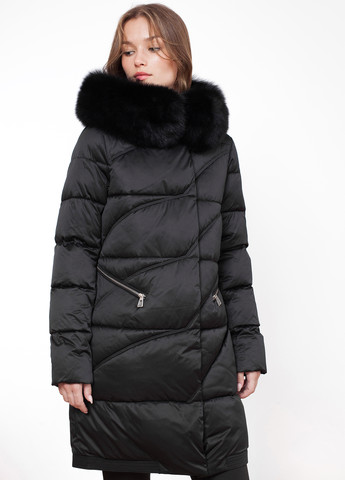 Черная демисезонная куртка куртка-пальто ZLLY