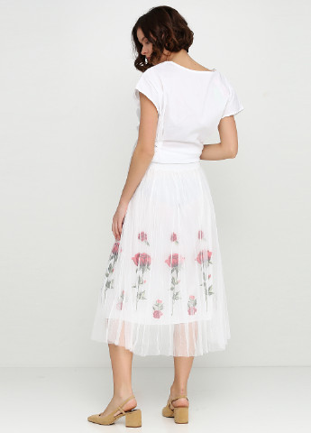 Белая кэжуал цветочной расцветки юбка New Collection макси