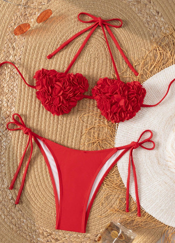 Червоний літній купальник (ліф, трусики) бікіні SHEIN