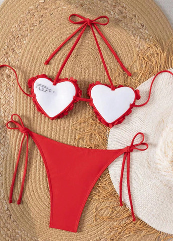 Червоний літній купальник (ліф, трусики) бікіні SHEIN