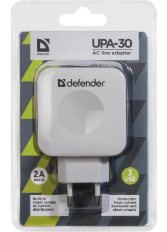 Зарядное устройство UPA-30 3 порт USB + TypeC, 5V / 4A (83535) Defender (216637179)