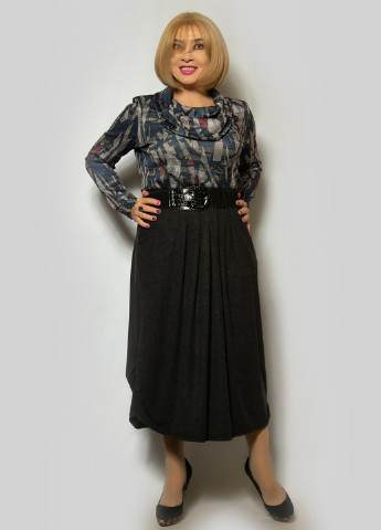 Комбинированное кэжуал платье клеш LibeAmore с абстрактным узором