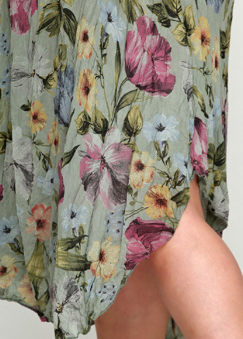 Оливковое (хаки) кэжуал платье Miss Style с цветочным принтом
