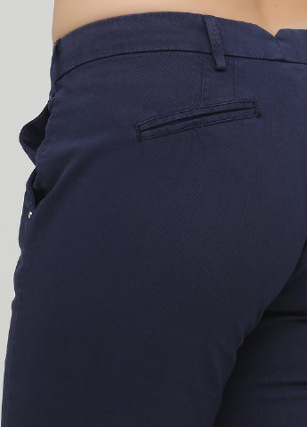 Темно-синие кэжуал демисезонные укороченные, чиносы брюки FRANCESCA E.VERSACE