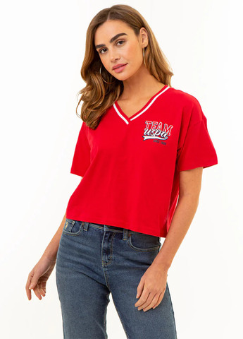 Красная летняя футболка U.S. Polo Assn.