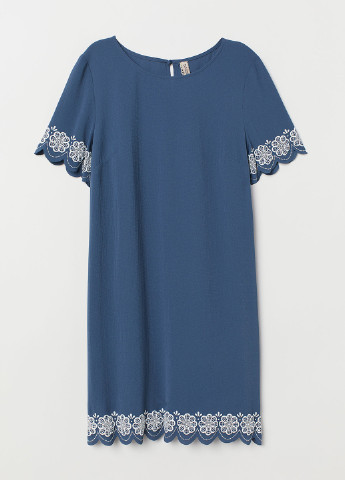 Світло-синя кежуал плаття, сукня а-силует H&M з орнаментом